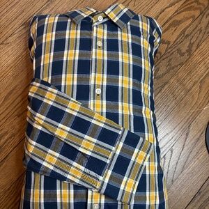 Banana Republic "Grant Fit" Dress Shirt - Yellow & Blue Plaid - XL